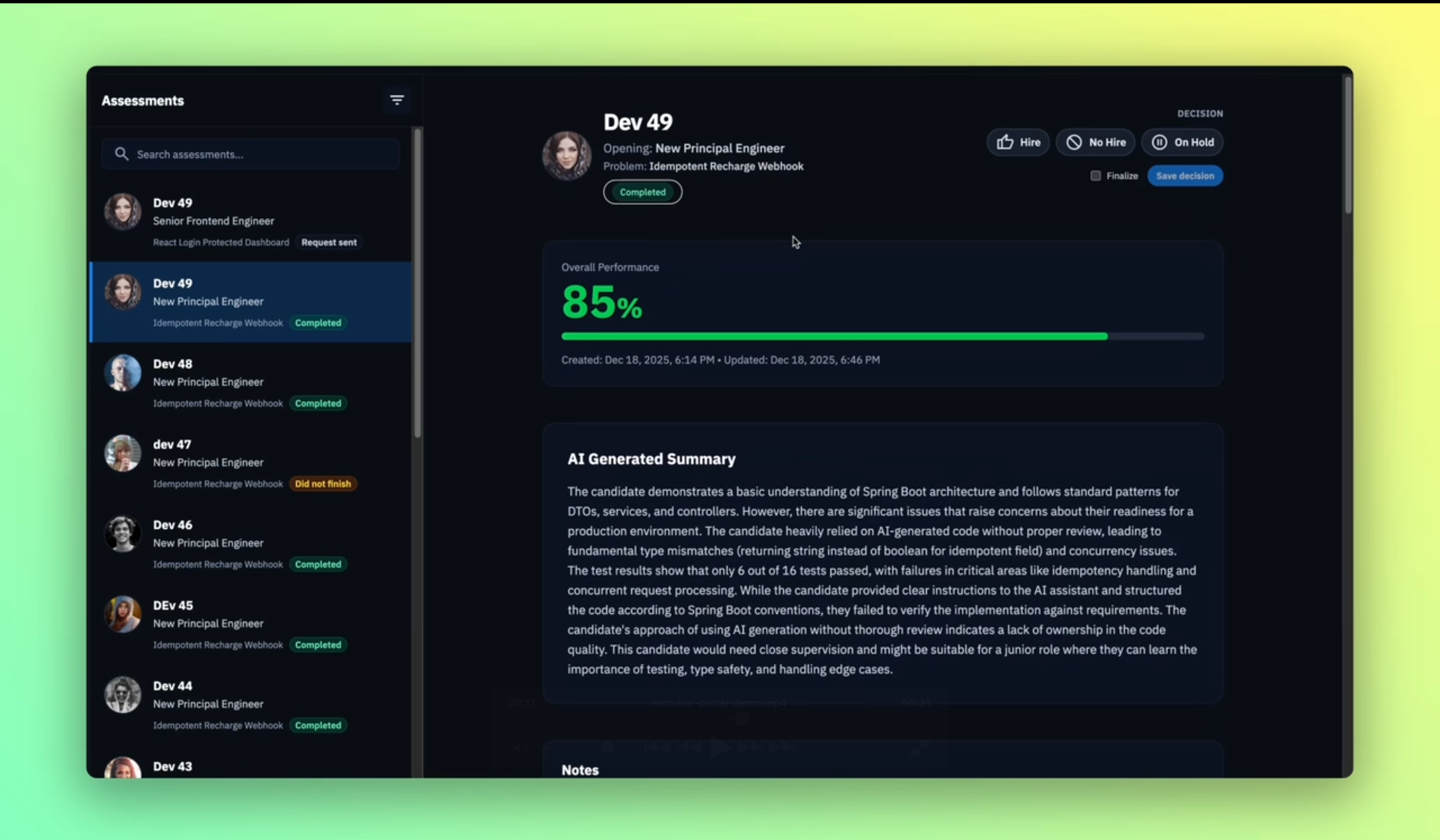 Recruiter Portal Demo
